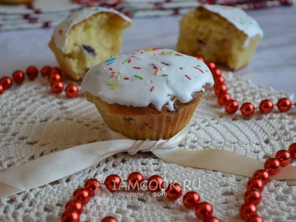 Фото блюда: Кексы с изюмом на Пасху