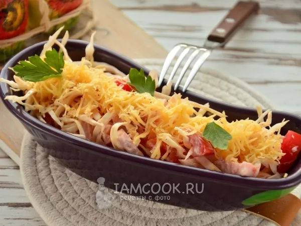 Фото блюда: Салат с капустой и ветчиной