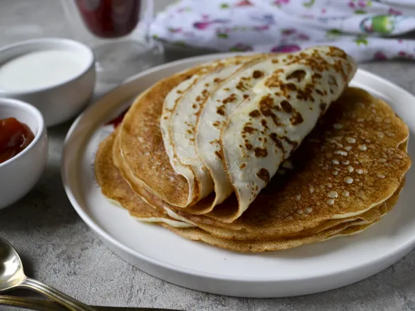 Фото блюда: Блины с манкой на кефире