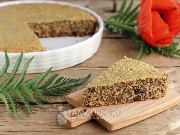 Фото блюда: Пирог с изюмом и орехами (без муки)