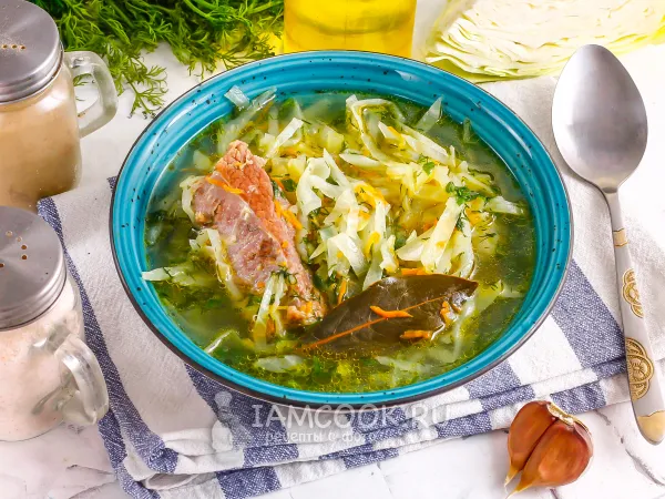 Фото блюда: Щи из свежей капусты без картошки