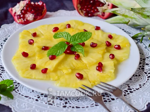 Фото блюда: Карпаччо из ананаса с имбирным соусом