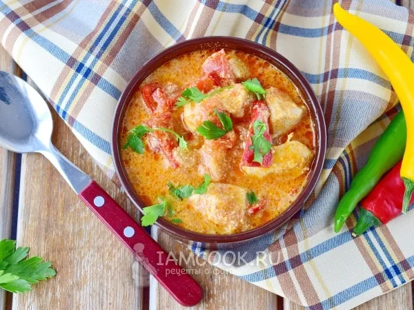 Фото блюда: Паприкаш из курицы по-венгерски