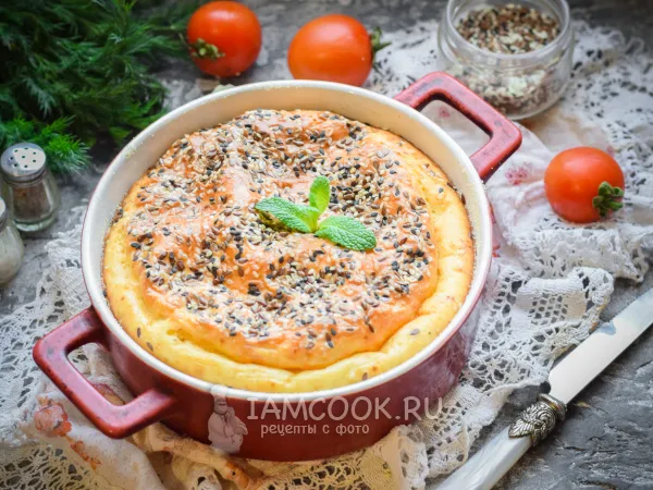 Фото блюда: Шарлотка с капустой на кефире