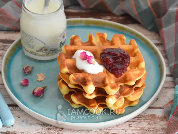 Фото блюда: Венские вафли на йогурте в вафельнице