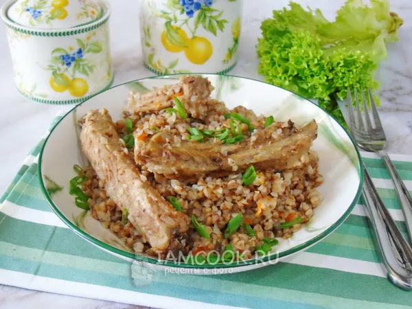 Фото блюда: Свиные ребра с гречкой