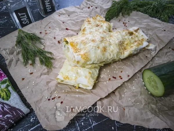 Фото блюда: Рулет из лаваша с капустой