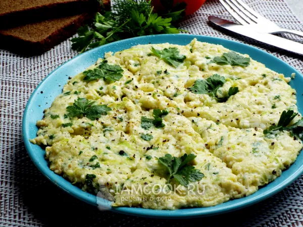 Фото блюда: Испанская тортилья с кабачком и творогом