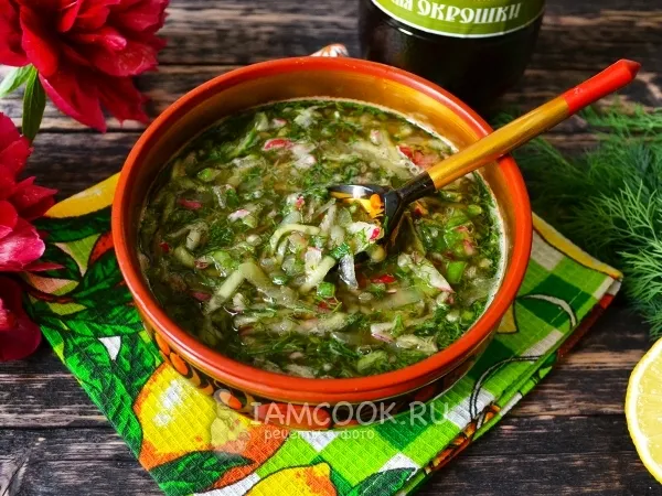 Фото блюда: Вегетарианская окрошка на квасе