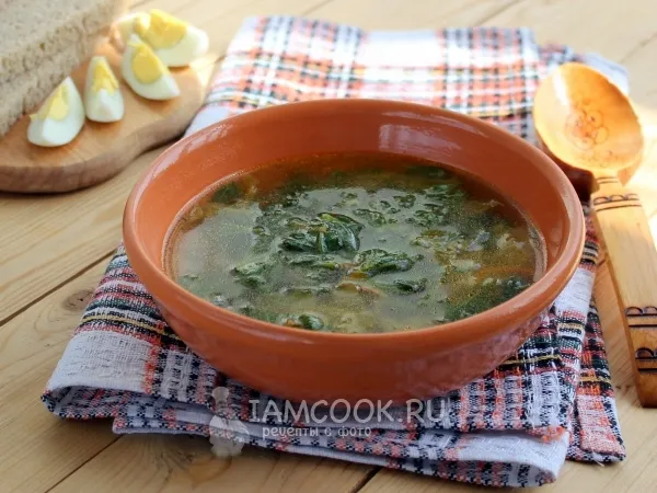 Фото блюда: Зеленый борщ с крапивой