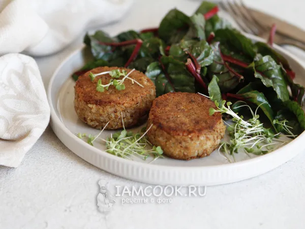 Фото блюда: Постные котлеты из гречки в аэрогриле