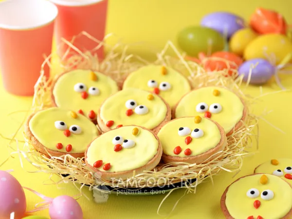 Фото блюда: Пасхальное печенье «Цыплята»