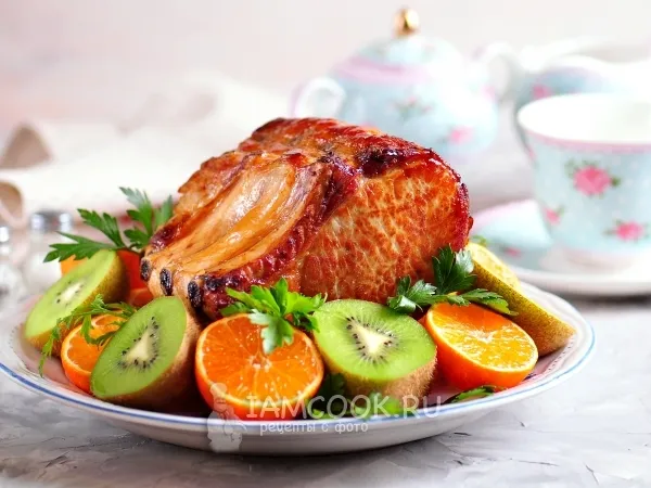 Фото блюда: Запеченная свиная корейка в мандариновом соусе