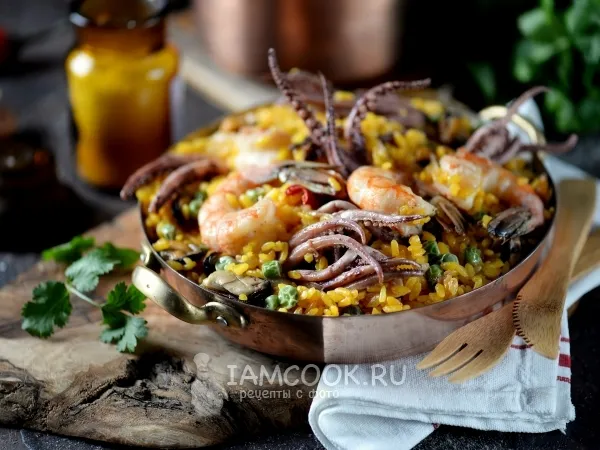 Фото блюда: Рис с креветками и мидиями