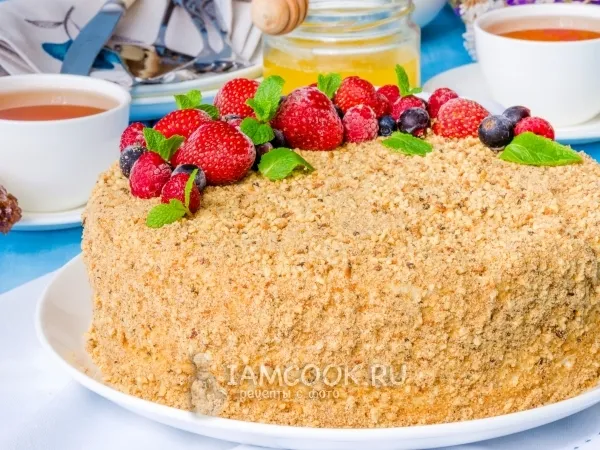 Фото блюда: Торт «Медовик» на сковороде