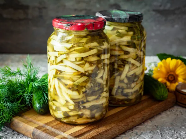 Фото блюда: Салат из огурцов по-корейски на зиму