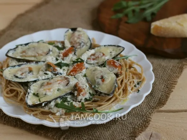 Фото блюда: Спагетти с мидиями в сливочном соусе