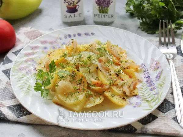 Фото блюда: Картошка с салом в микроволновке