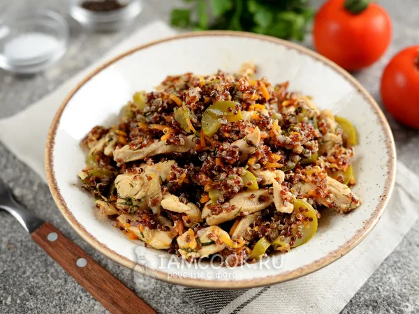 Фото блюда: Киноа с курицей и овощами