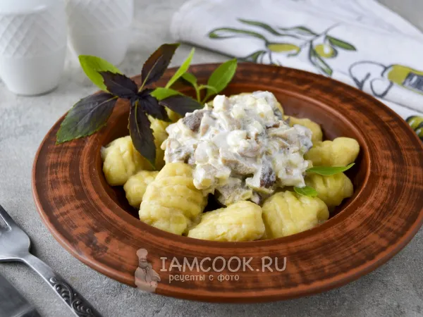 Фото блюда: Ньокки с грибами в сливочном соусе