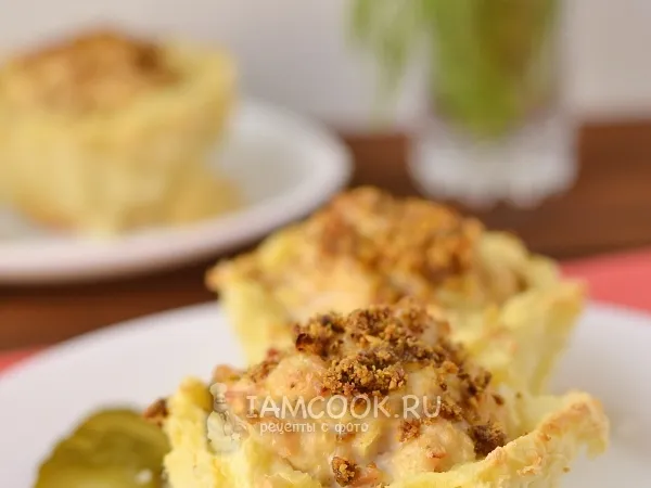 Фото блюда: Куриные котлеты в картофельных корзиночках