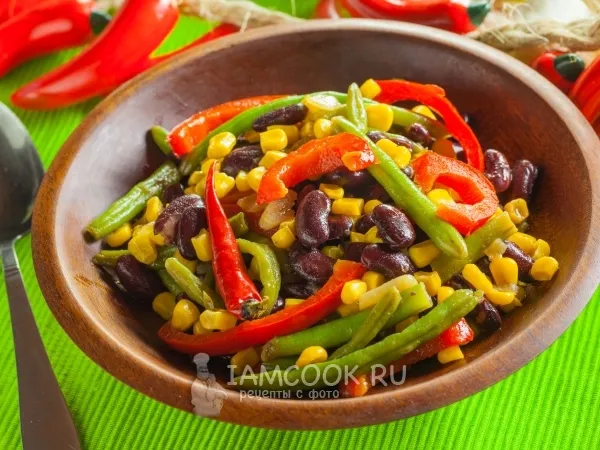 Фото блюда: Текс-мекс гарнир из фасоли и кукурузы