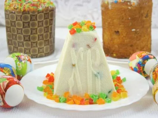 Фото блюда: Творожная пасха ванильная с цукатами