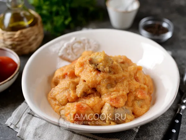 Фото блюда: Манная каша с мясом