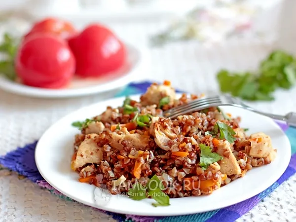 Фото блюда: Куриное филе с гречкой в духовке