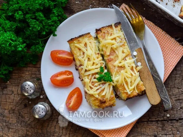 Фото блюда: Картофельная запеканка с ветчиной и сыром