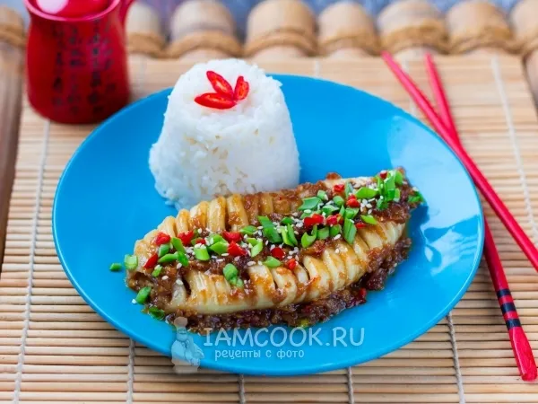 Фото блюда: Кальмар-гриль по-корейски (ojingeo tonggui)