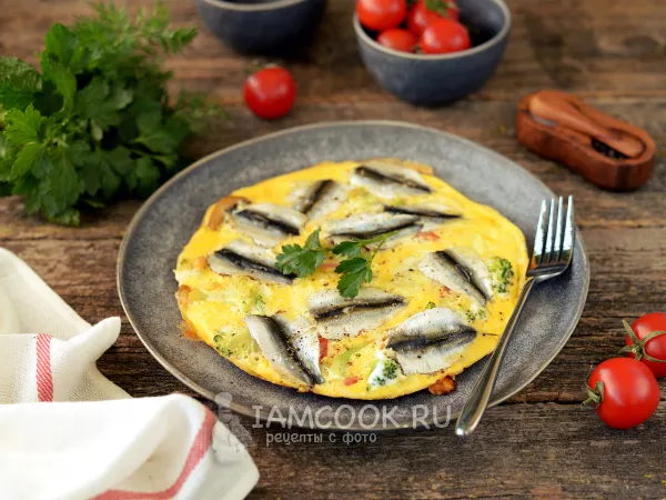Фото блюда: Фриттата со свежей килькой в духовке