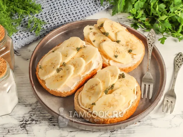 Фото блюда: Бутерброды с бананом