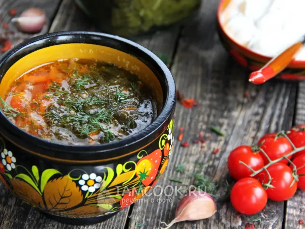 Фото блюда: Борщ со щавелем на курином бульоне