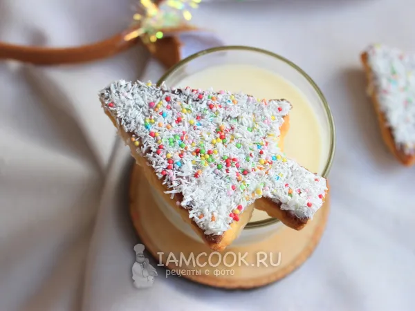 Фото блюда: Новогоднее творожное печенье (в виде ёлочки)