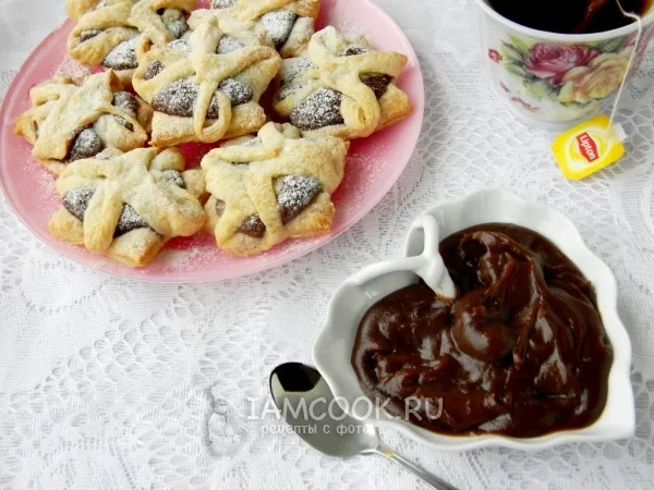 Фото блюда: Десертный шоколадный крем + слоечки