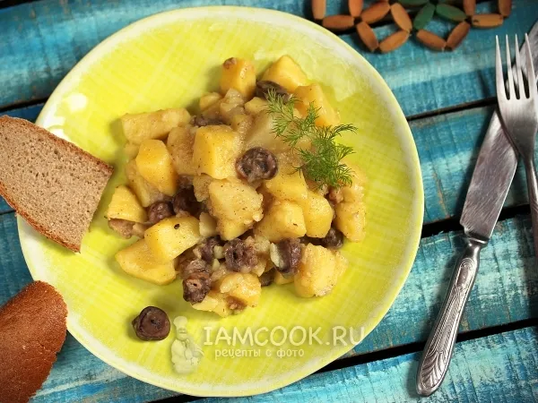 Фото блюда: Картошка с куриными сердечками