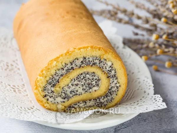 Фото блюда: Рулет с творогом и маком