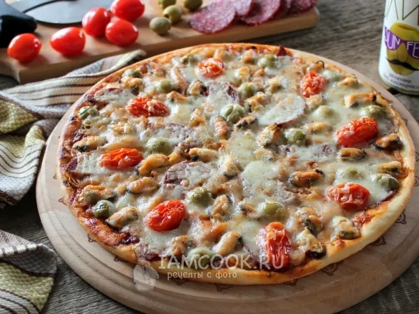 Фото блюда: Пицца с мидиями