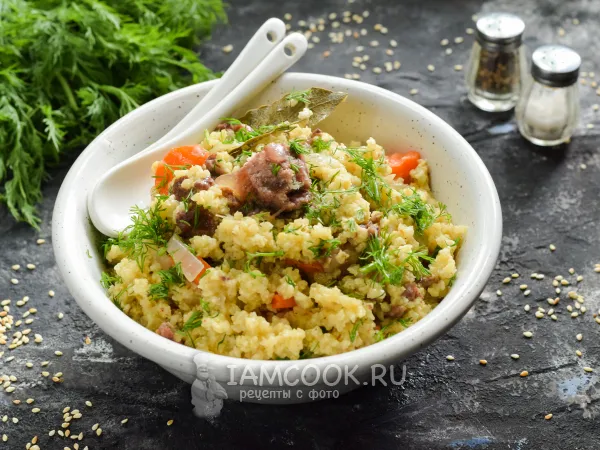 Фото блюда: Пшенная каша с тушенкой