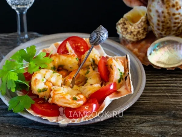 Фото блюда: Креветки фламбе