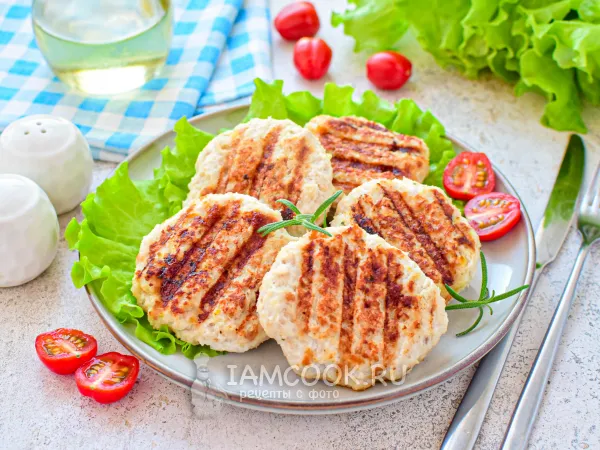 Фото блюда: Котлеты из индейки на гриле (электрическом)