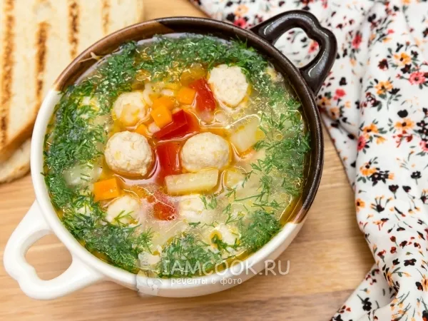 Фото блюда: Суп с куриными фрикадельками