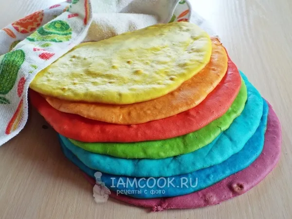 Фото блюда: Радужные коржи для торта