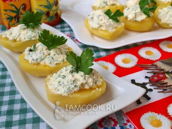 Фото блюда: Картофельные лодочки с творогом