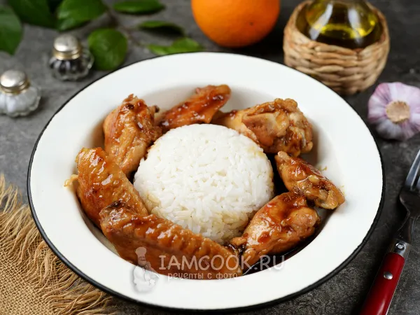 Фото блюда: Куриные крылышки в апельсиновом соусе