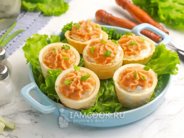Фото блюда: Тарталетки с икрой минтая и творожным сыром