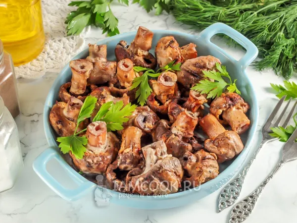 Фото блюда: Шампиньоны на шампурах на мангале