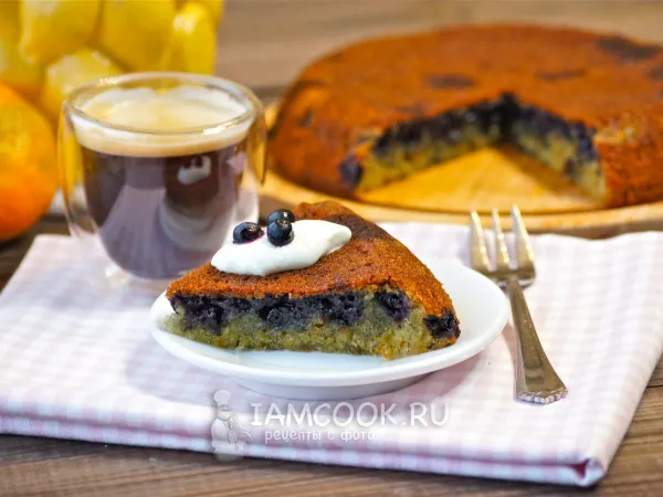 Фото блюда: Пирог с черникой в мультиварке