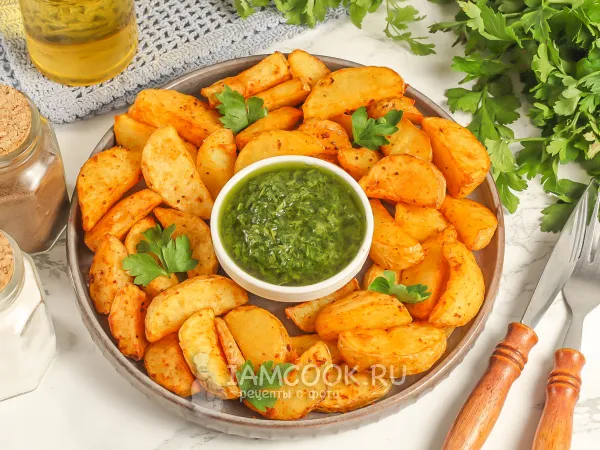 Фото блюда: Картошка по-деревенски во фритюре